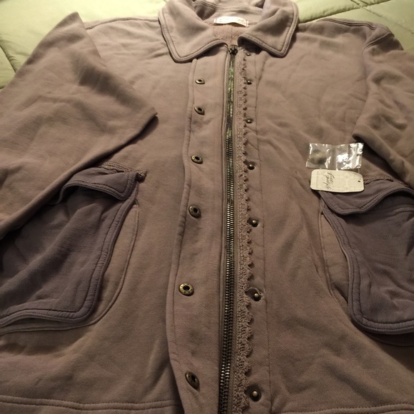 Free People woman’s oversized sweatshirt, Dusta Cocoa, Size Large - New with Tag - Picture 6 of 7